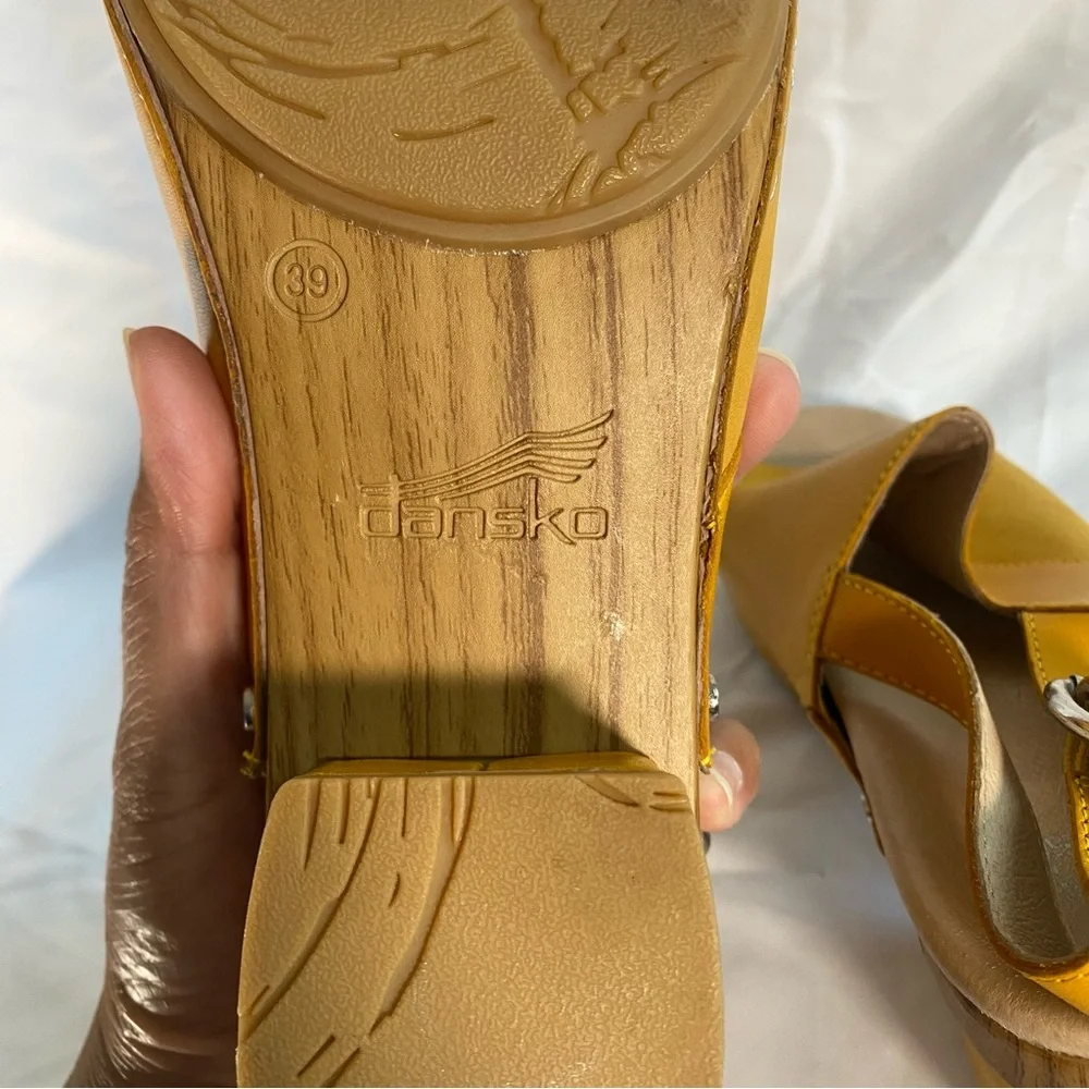 Dansko 3625461500 Womens Yellow Mango Leather Madalyn Slingback Sandals Size 39 - Picture 12 of 12
